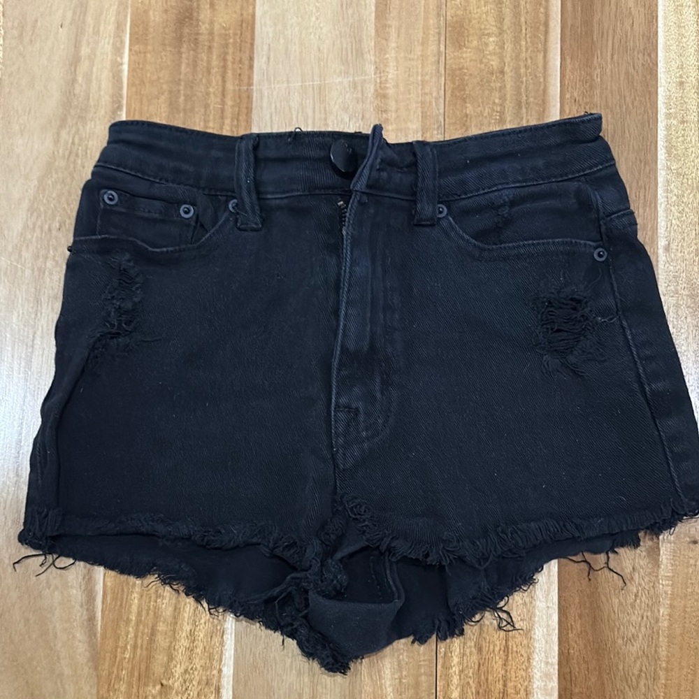 BDG Black Distressed Denim Shorts Cheeky